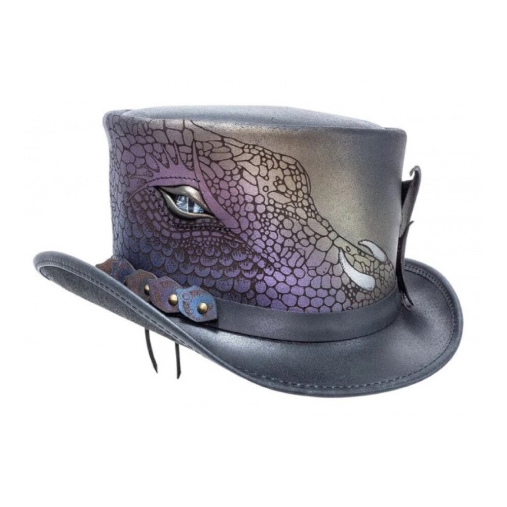 Draco Waterproof Hat Sz XXL American Hat Makers Black Leather Rock Top Steampunk